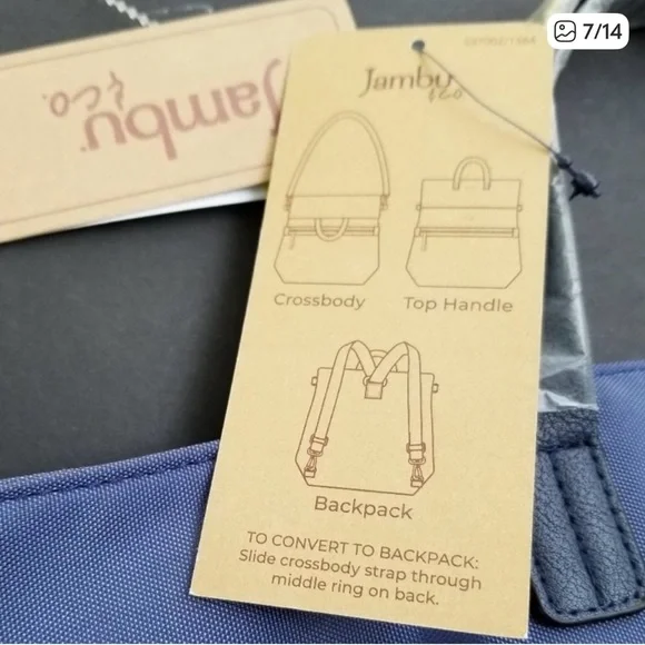 Jambu & Co Black and Brown Leaf Design 3 Way Crossbody Messenger Bag - Picture 12 of 16